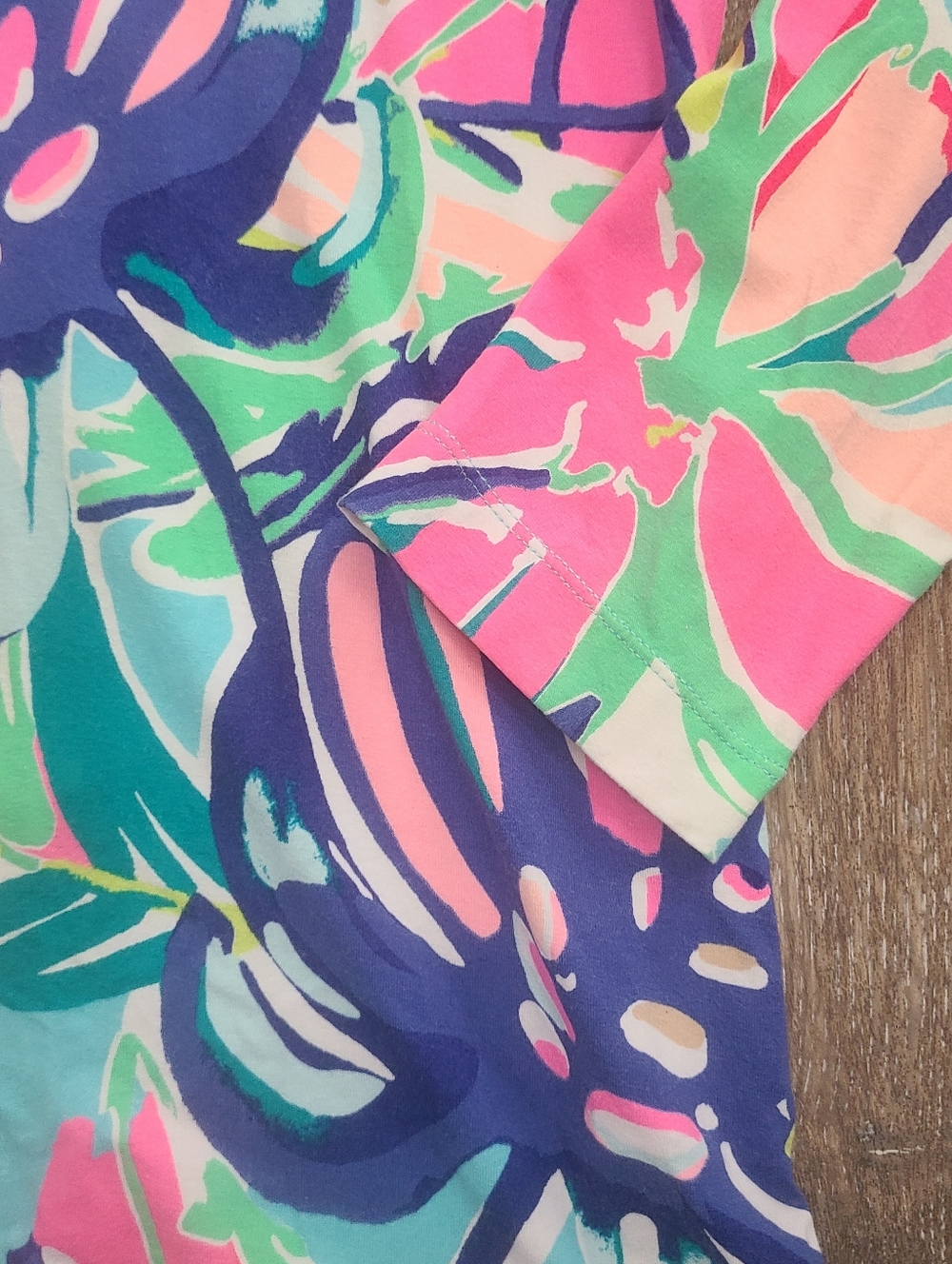Lilly Pulitzer Vero Tunic "Multi Exotic Garden" 3/4 Sleeve Women's Size Small - Picture 3 of 5